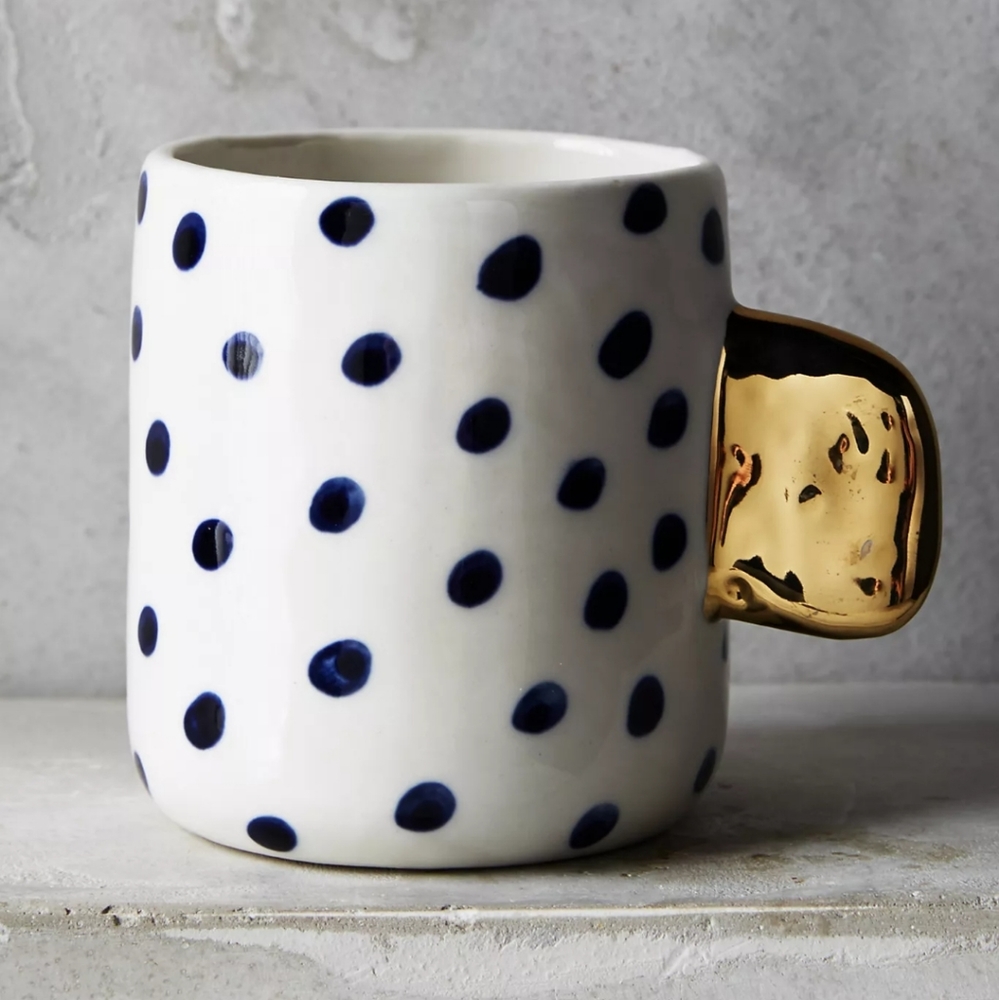 NIB Anthropologie Glowing Arbor Mug - Dots